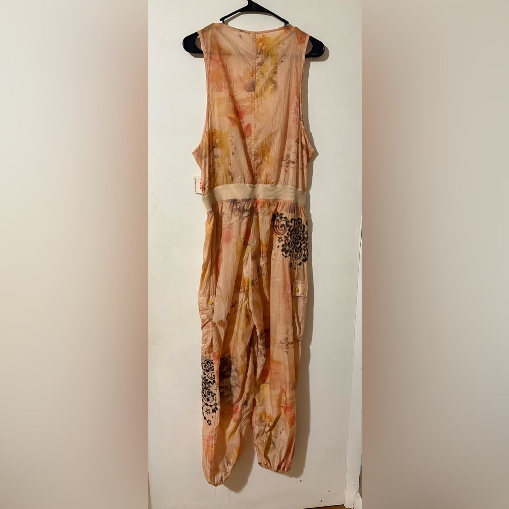 FP Movement by Free People Peach Floral Jumpsuit with Embroidered design. Small - Picture 6 of 14